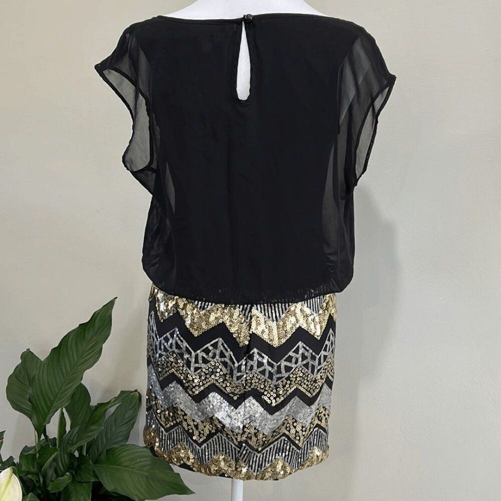 AS U Wish S Black & Gold Cocktail / Event Dress Wedding Evening Party